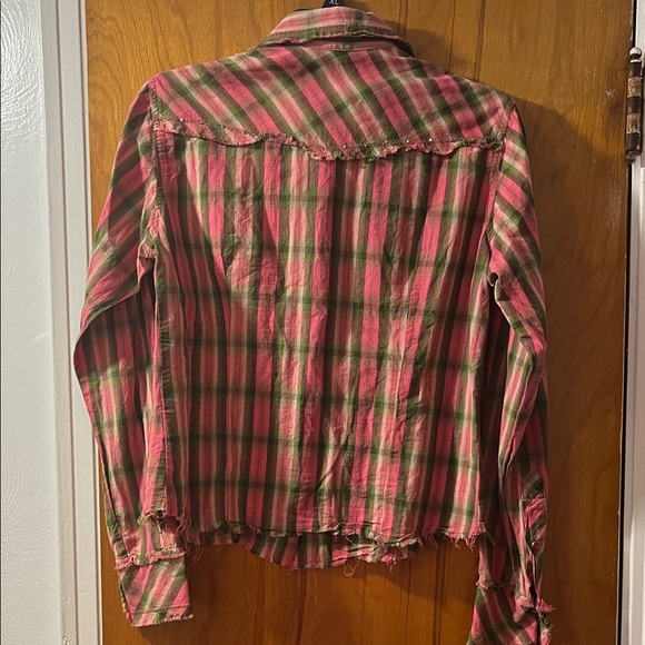 Panhandle Slim Pink and Green Plaid Shirt - Picture 4 of 4